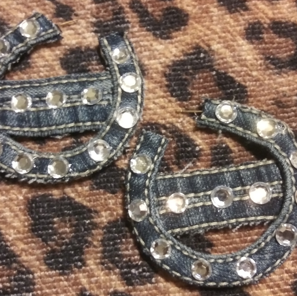 Upcycled denim earrings